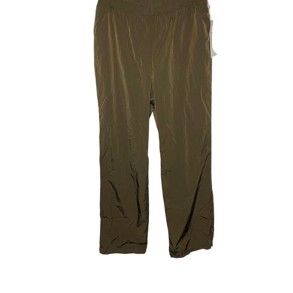 Good American Wide Leg Track Pants MEDIUM Mocha Pull On Casual Athletic Gym - Picture 3 of 13